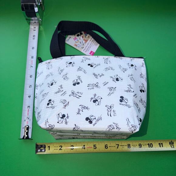 Vintage Disney Mickey Mouse Black White Lunch Tote Travel Luggage Bag Set Japan - Picture 2 of 12